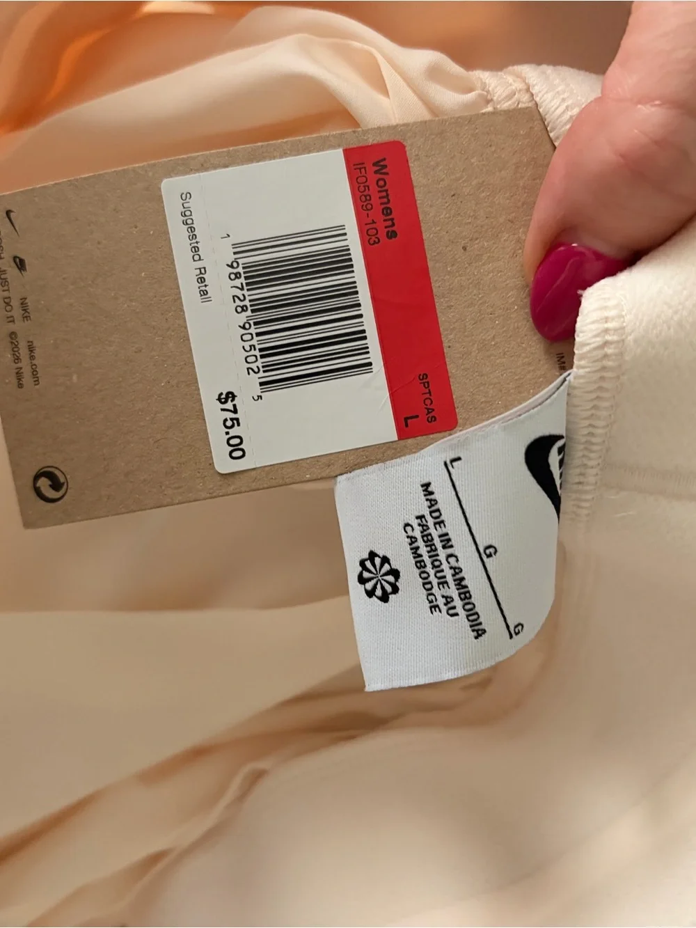 Nike Pleated Mini Skirt - Cream/Light Pink